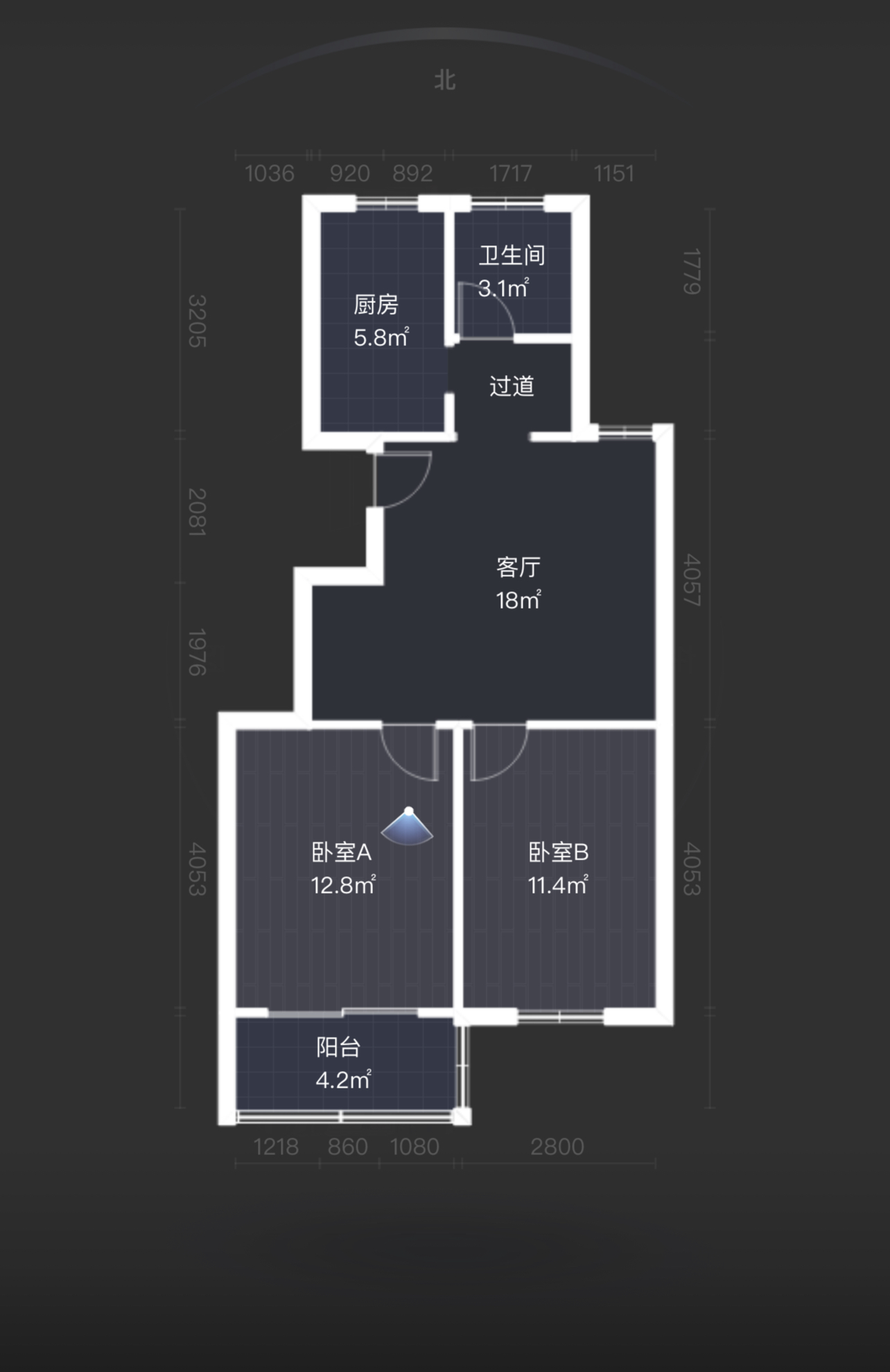 天香苑 2室2厅1卫 80m&sup2;