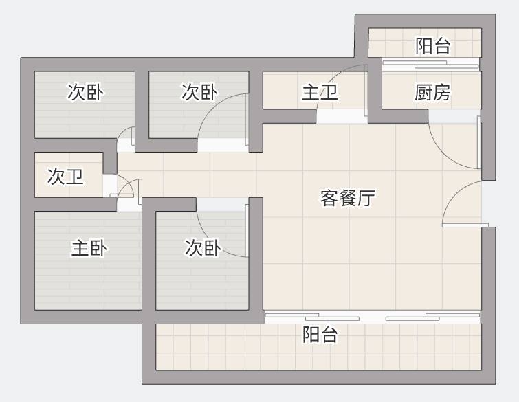 学田北苑 4室2厅2卫 159.00m&sup2;
