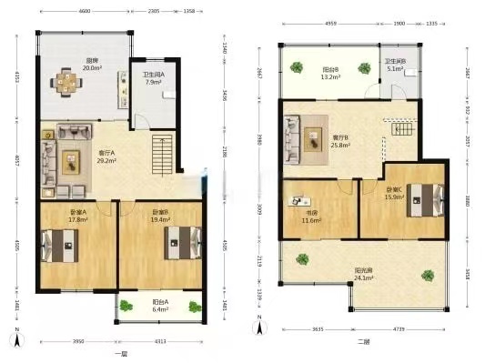 新胜花苑西区 4室2厅2卫 108.00m&sup2;