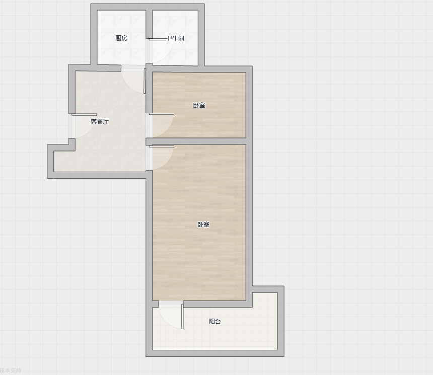金南小区 2室1厅1卫 55m&sup2;