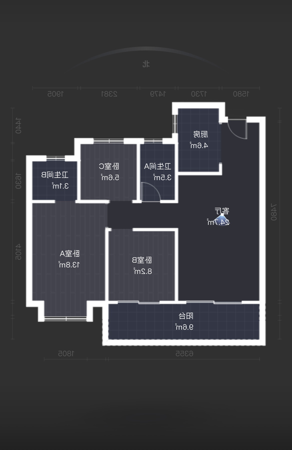 绿地江海图 3室2厅1卫 101m&sup2;