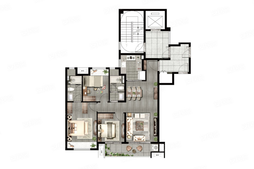万科时代之光 3室2厅2卫 117m&sup2;