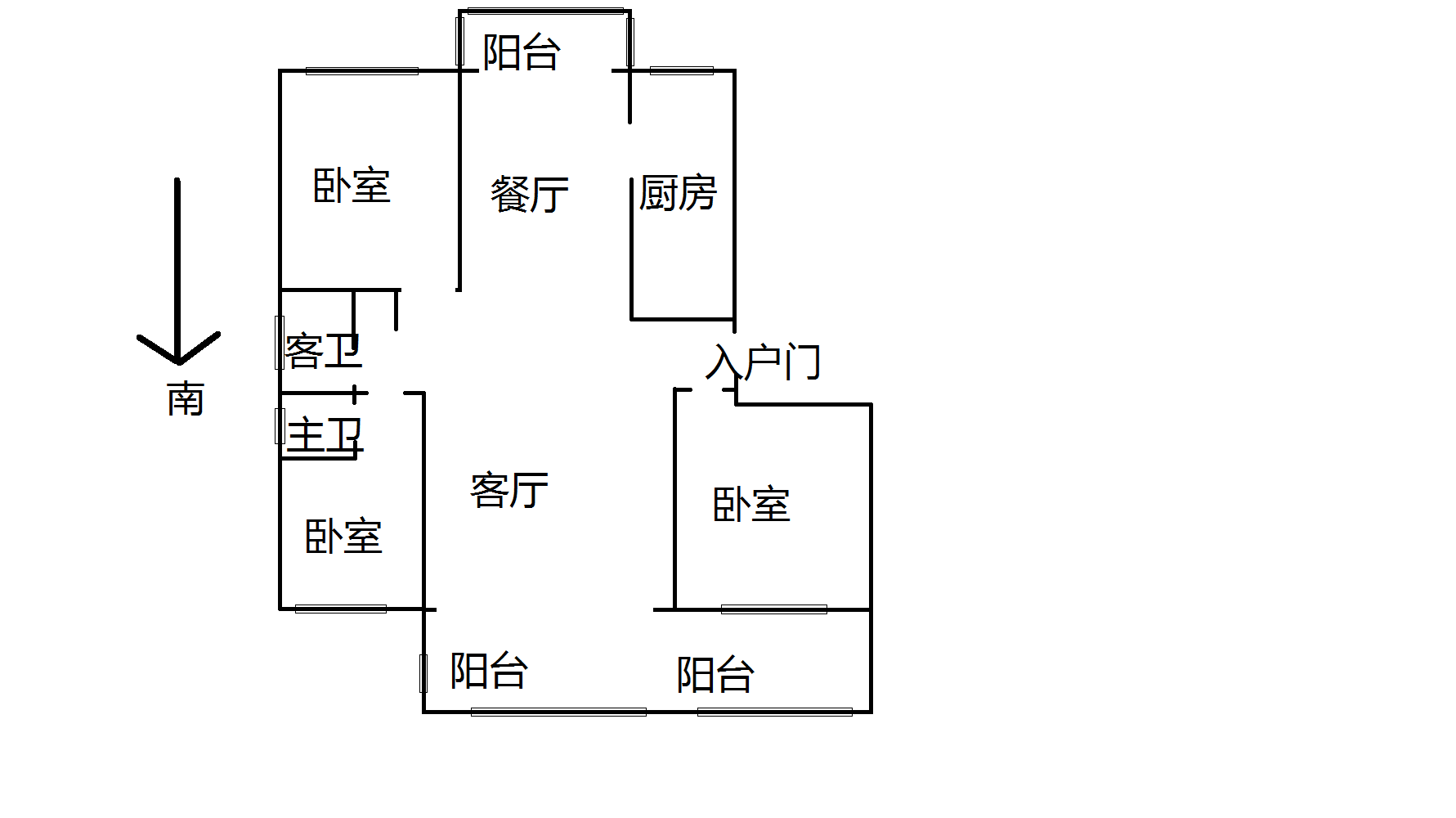 世纪园 3室1厅1卫 120m&sup2;