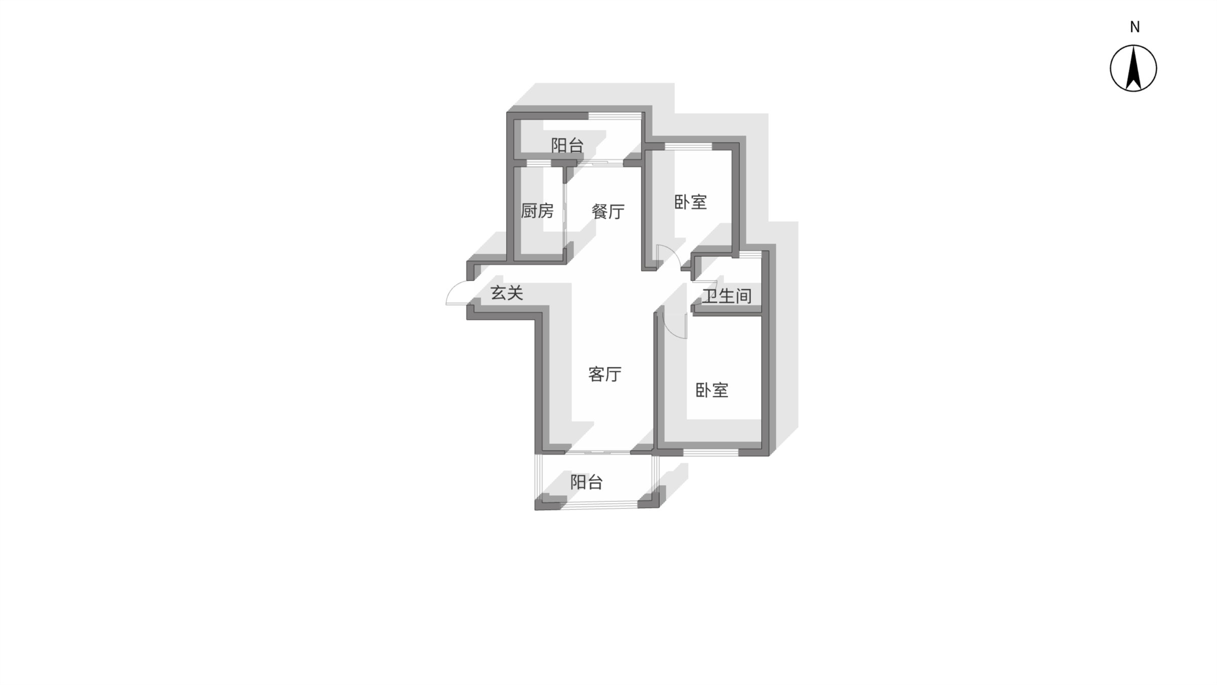 中南世纪城北区 2室2厅1卫 118.51m²