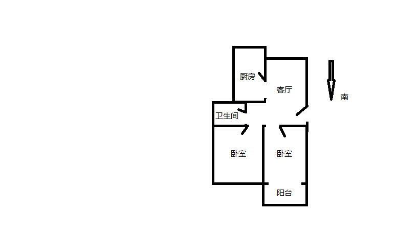 人民中路152号小区 2室1厅1卫 82.29m&sup2;