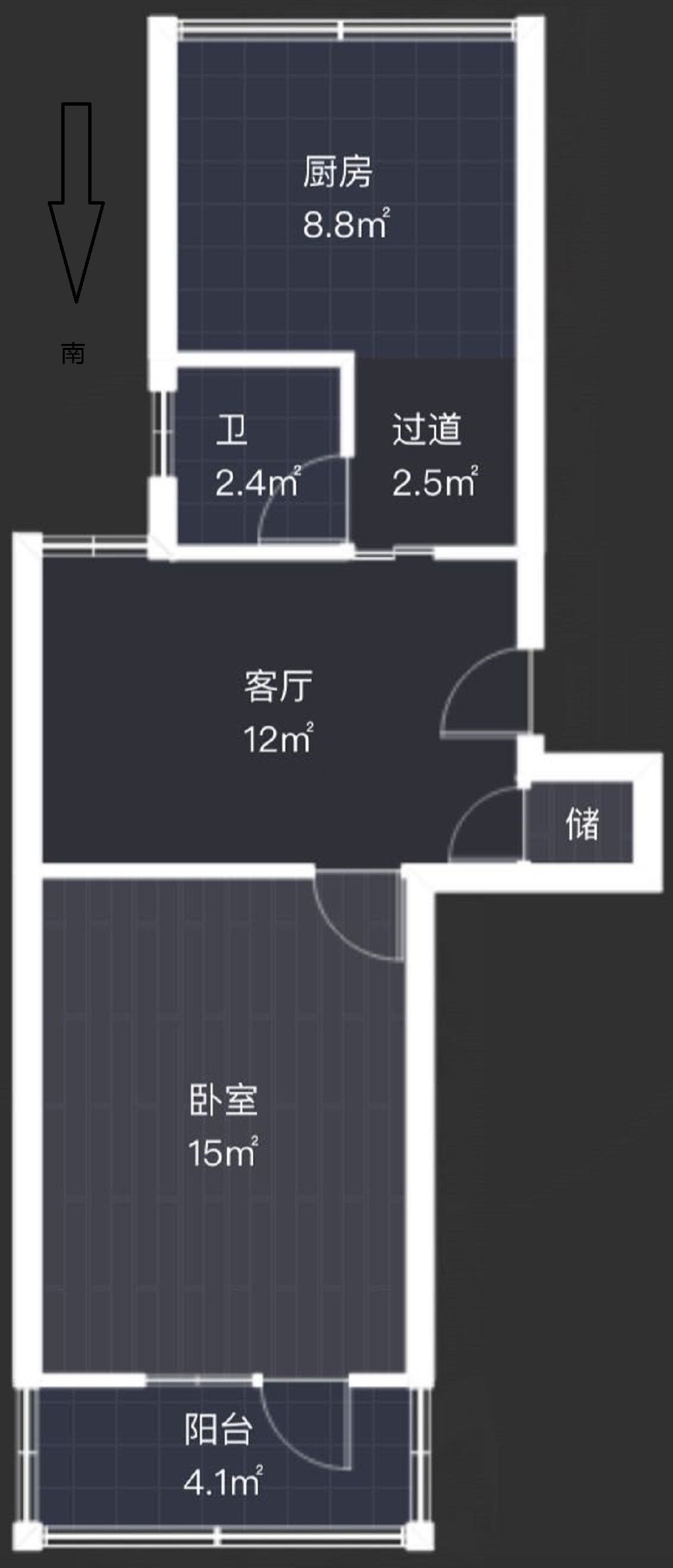 光明东村一期 1室1厅1卫 58.09m&sup2;