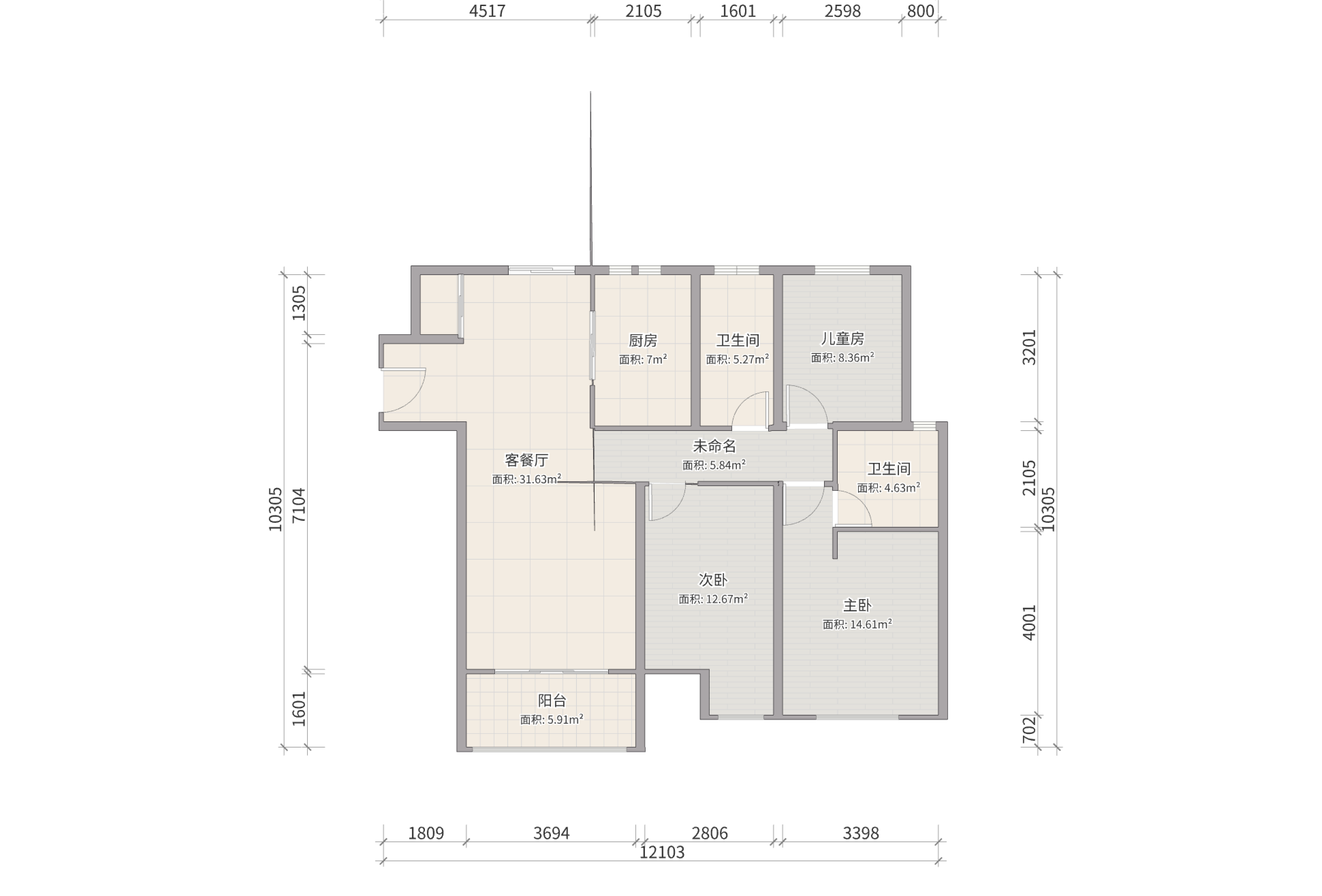 景瑞御府 3室2厅2卫 118.68m&sup2;