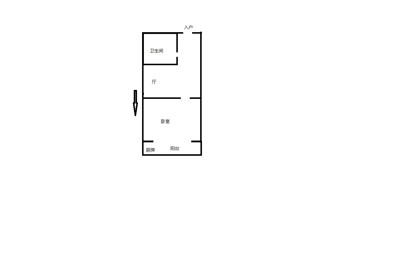 宏景大厦 3室1厅1卫 56.3m&sup2;