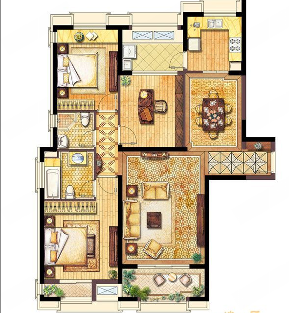 景瑞望府 3室2厅2卫 123.00m&sup2;