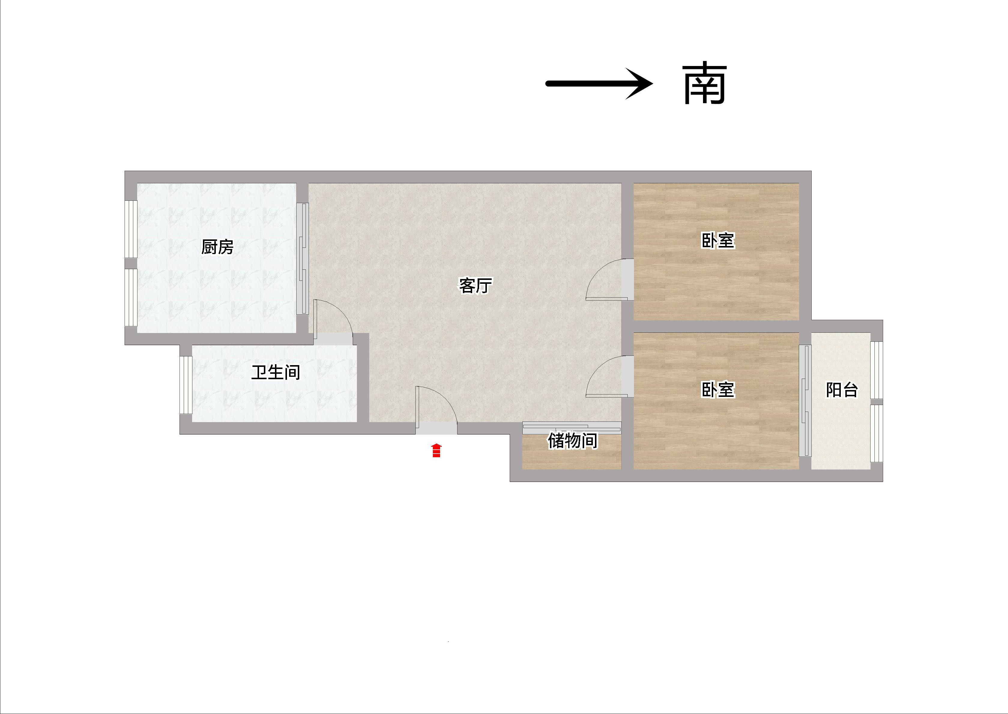 城山家园 2室1厅1卫 75m&sup2;