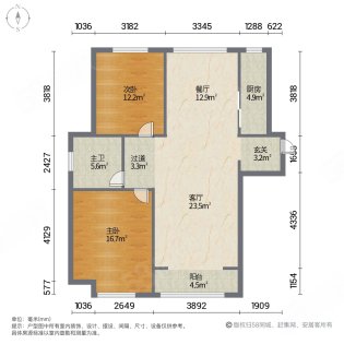 尚海湾 2室2厅1卫 105m&sup2;