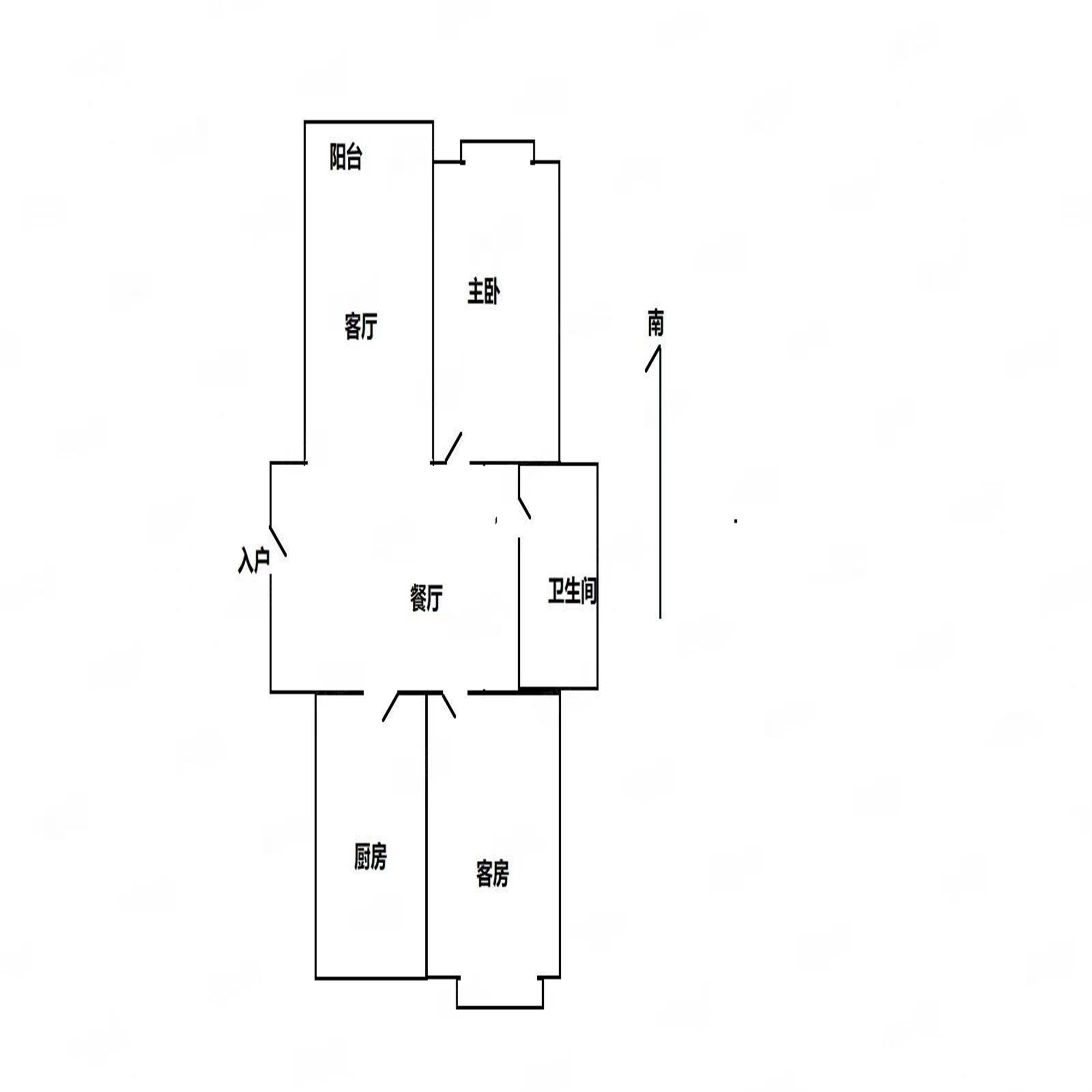濠滨花园 2室1厅1卫 90m&sup2;