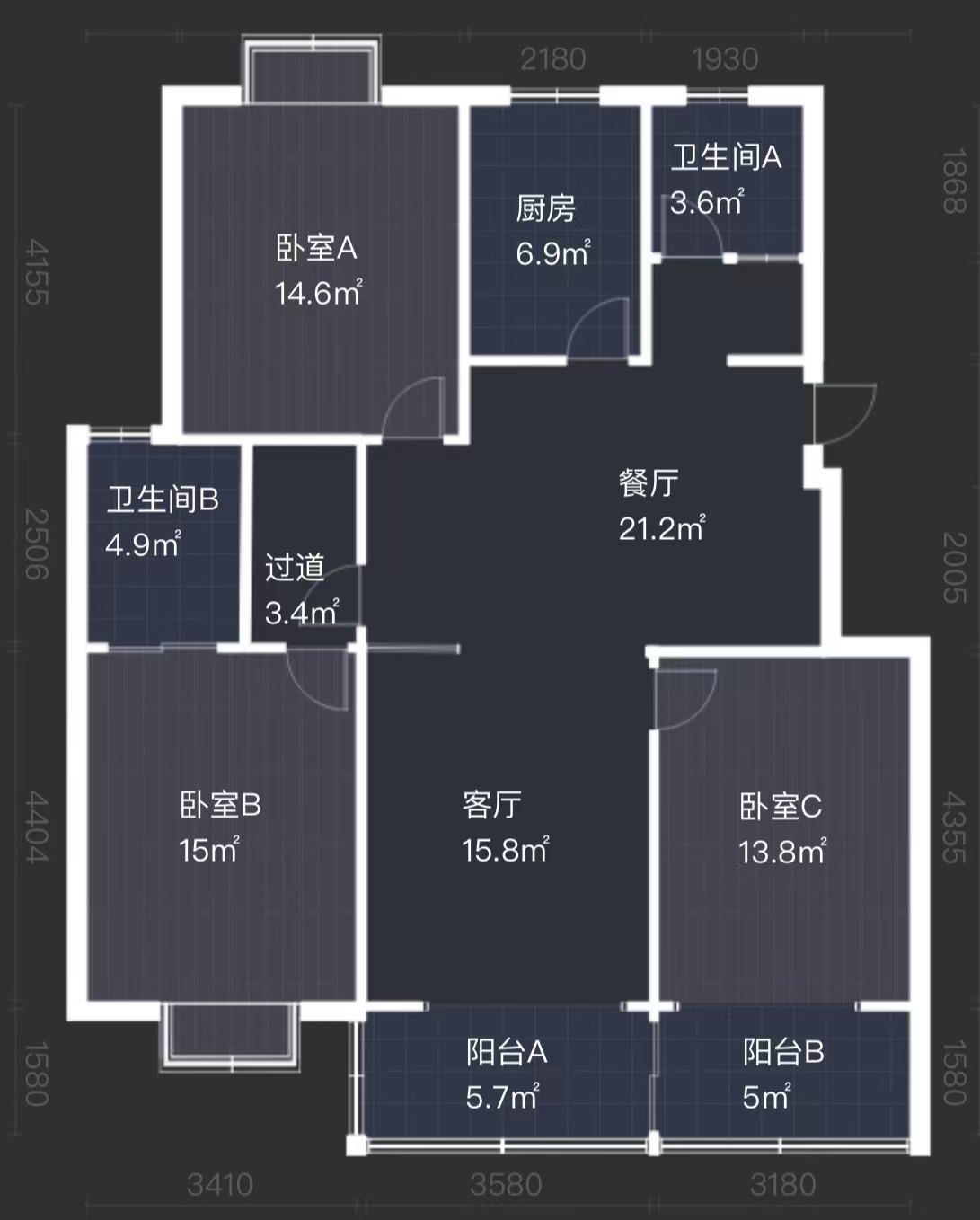 新三园花苑 3室2厅2卫 119.56m&sup2;