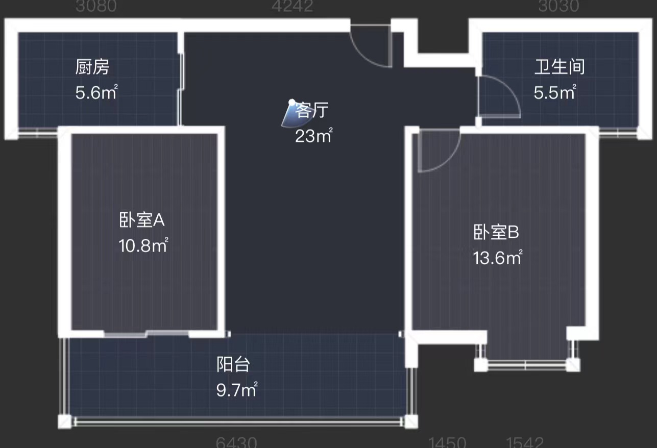 翰铂府北区 2室1厅1卫 86m&sup2;