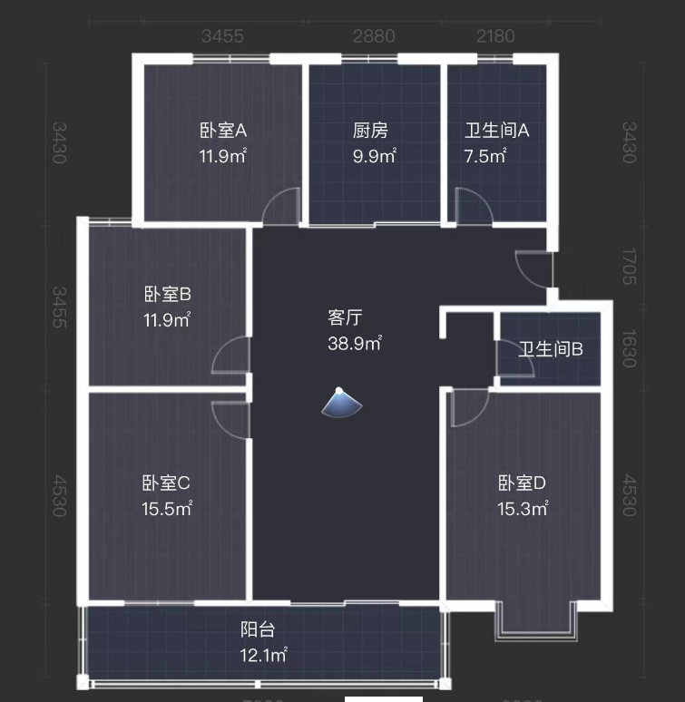 泰山公寓 4室2厅2卫 144m²