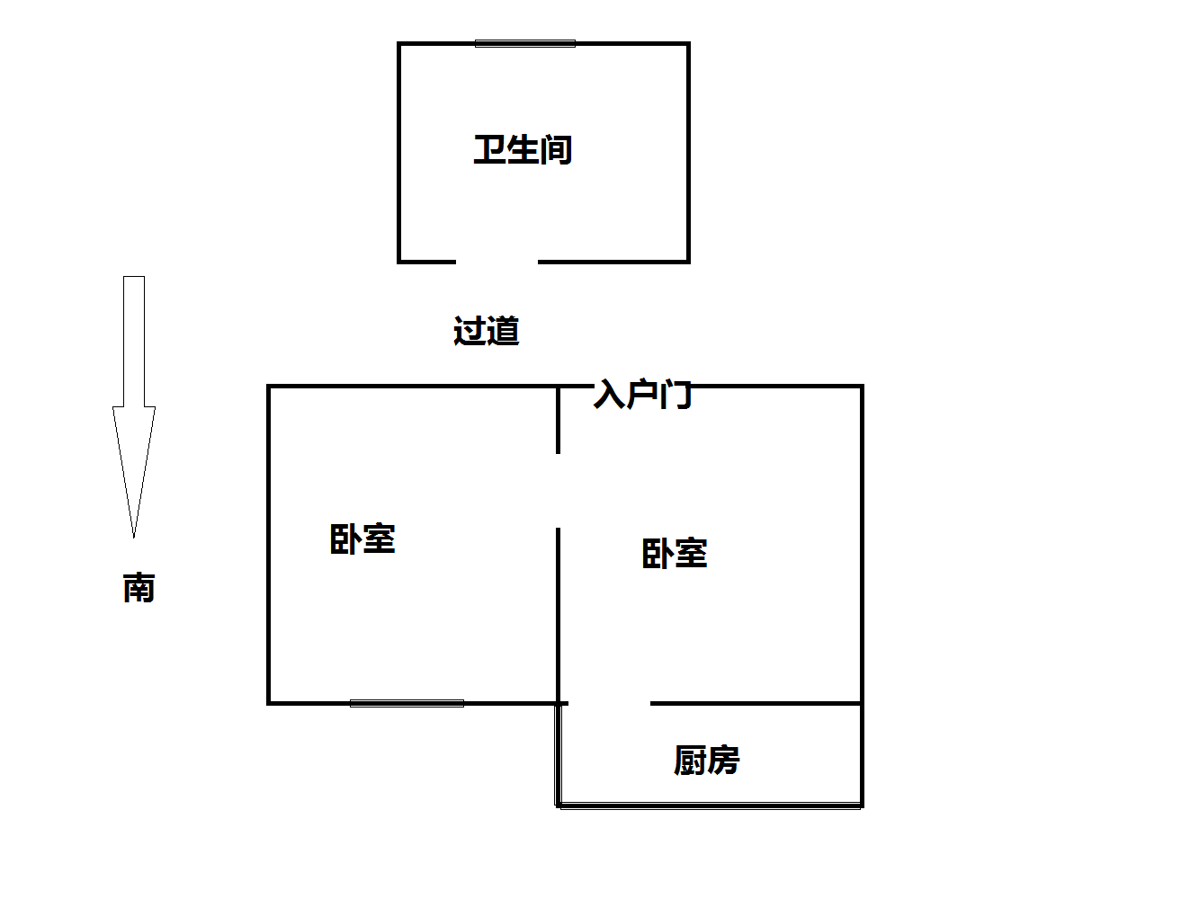 地区机关宿舍 1室1厅1卫 45.67m&sup2;