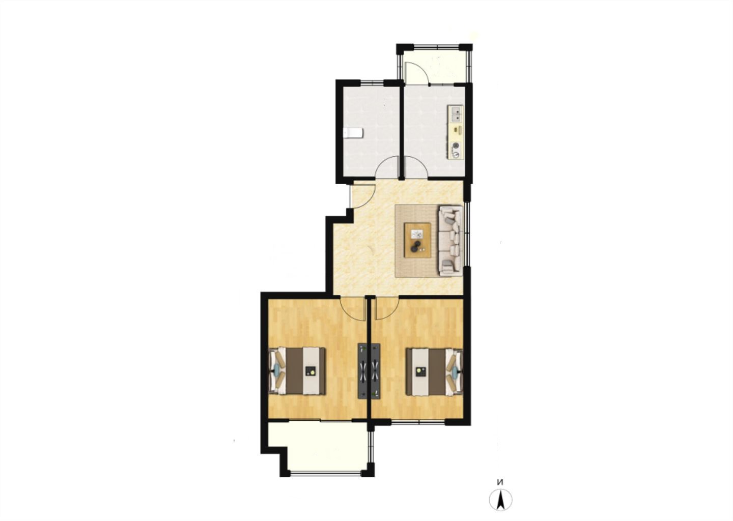 白龙花苑 2室1厅1卫 88m&sup2;