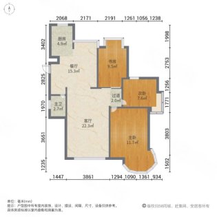 中南世纪花城二期 3室2厅2卫 120.00m&sup2;