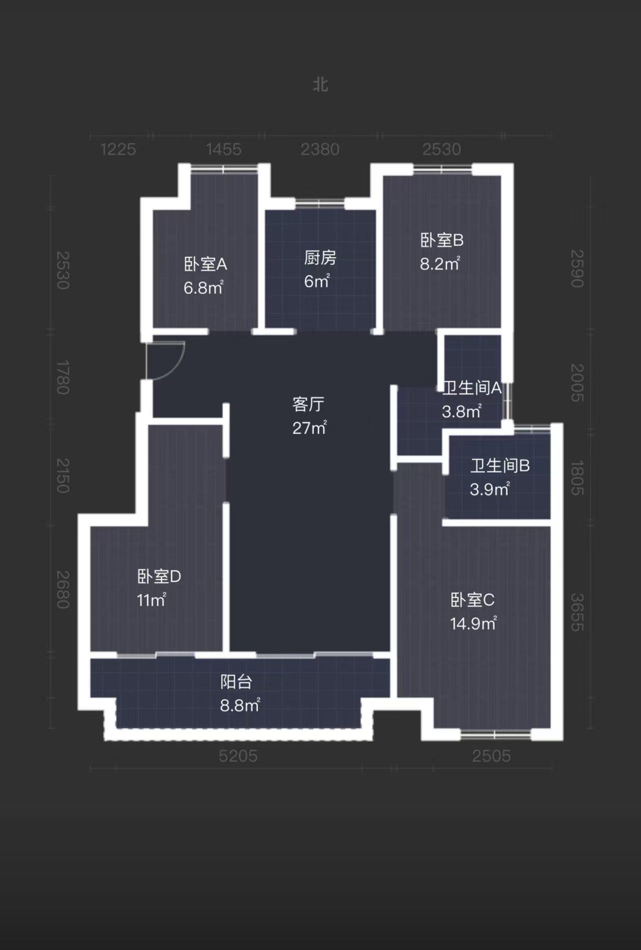 阳光城文澜府 3室2厅2卫 107m&sup2;