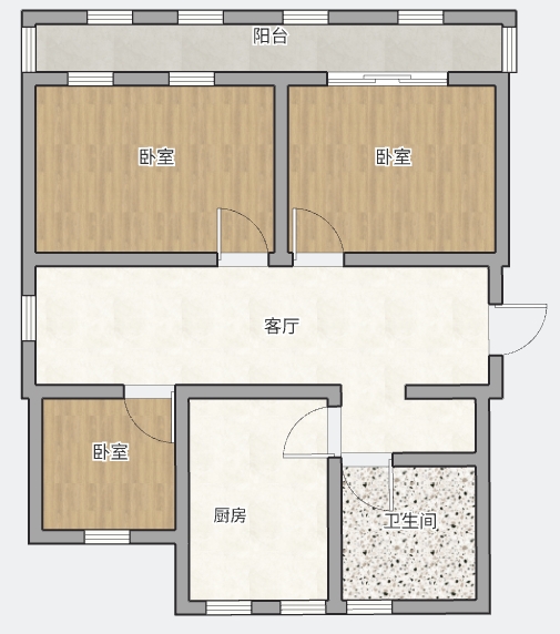 濠东路51号小区 3室1厅1卫 88m&sup2;