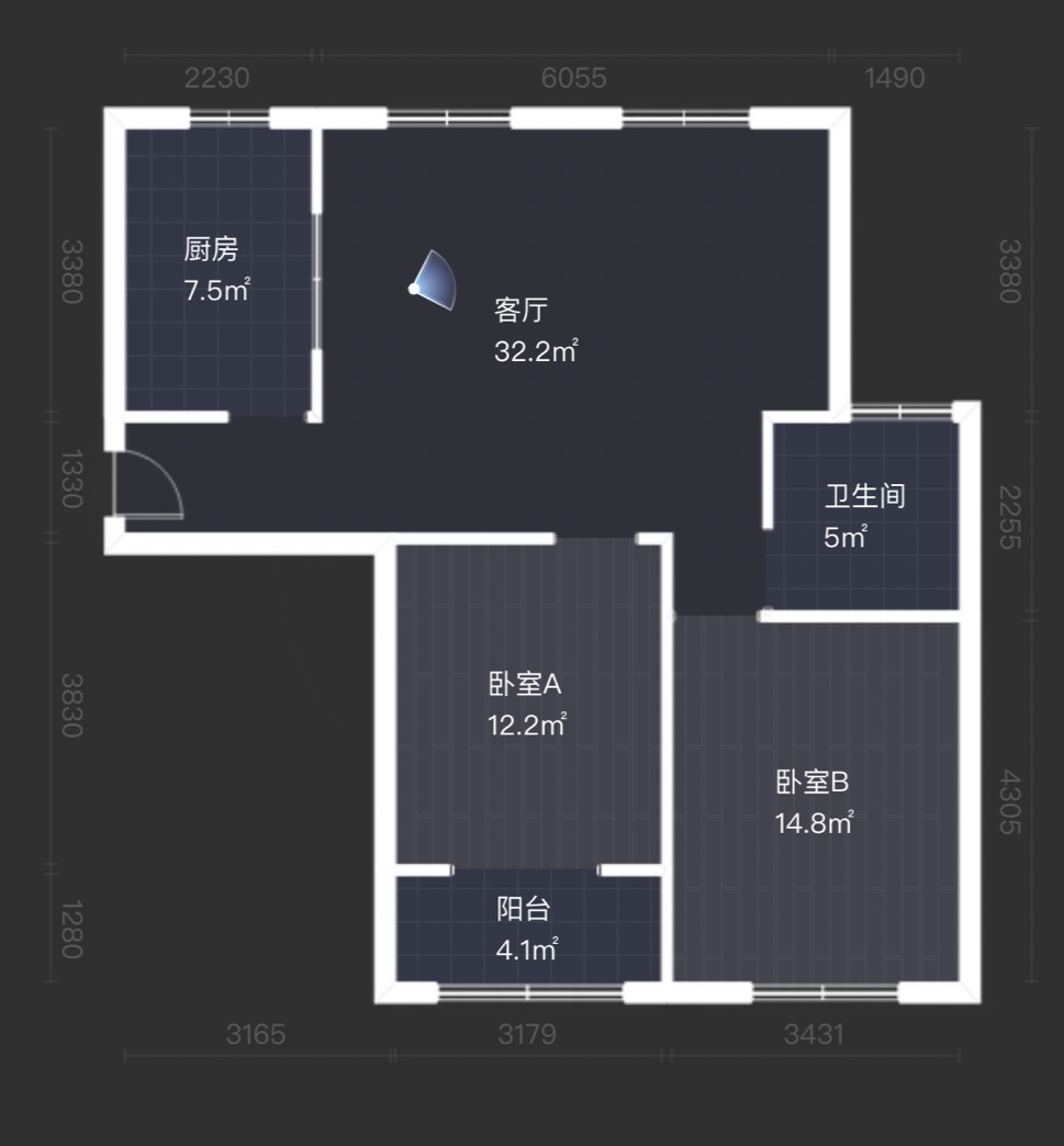朝霞里花苑 2室2厅1卫 98.84m&sup2;