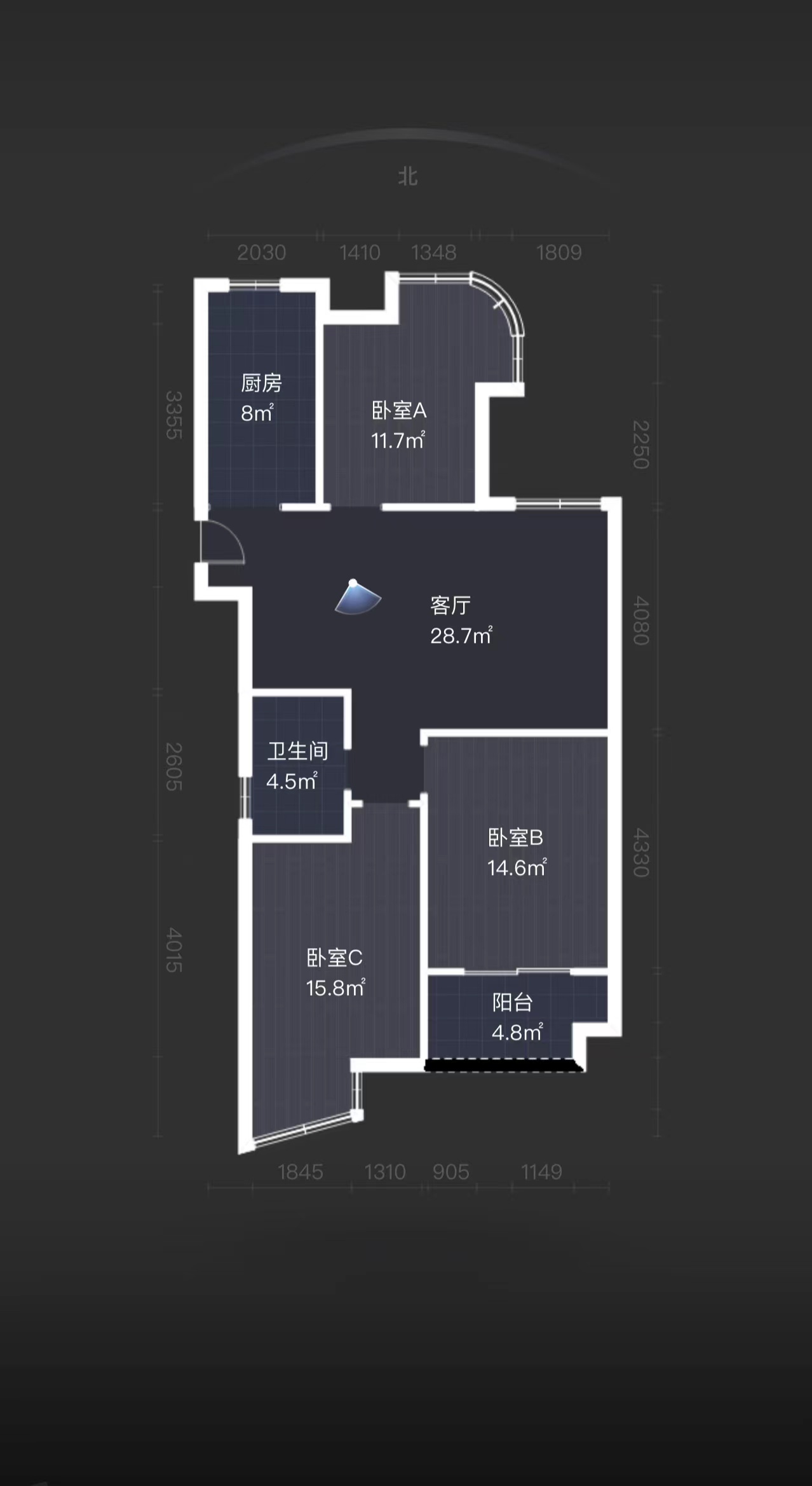 富都豪园 3室2厅1卫 119.58m&sup2;
