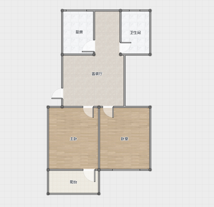 八角亭东一区 2室2厅1卫 81m&sup2;