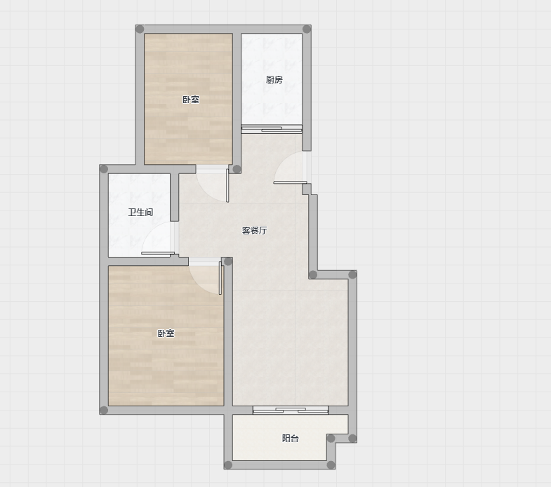 祥麟铭苑 2室2厅1卫 89.8m&sup2;