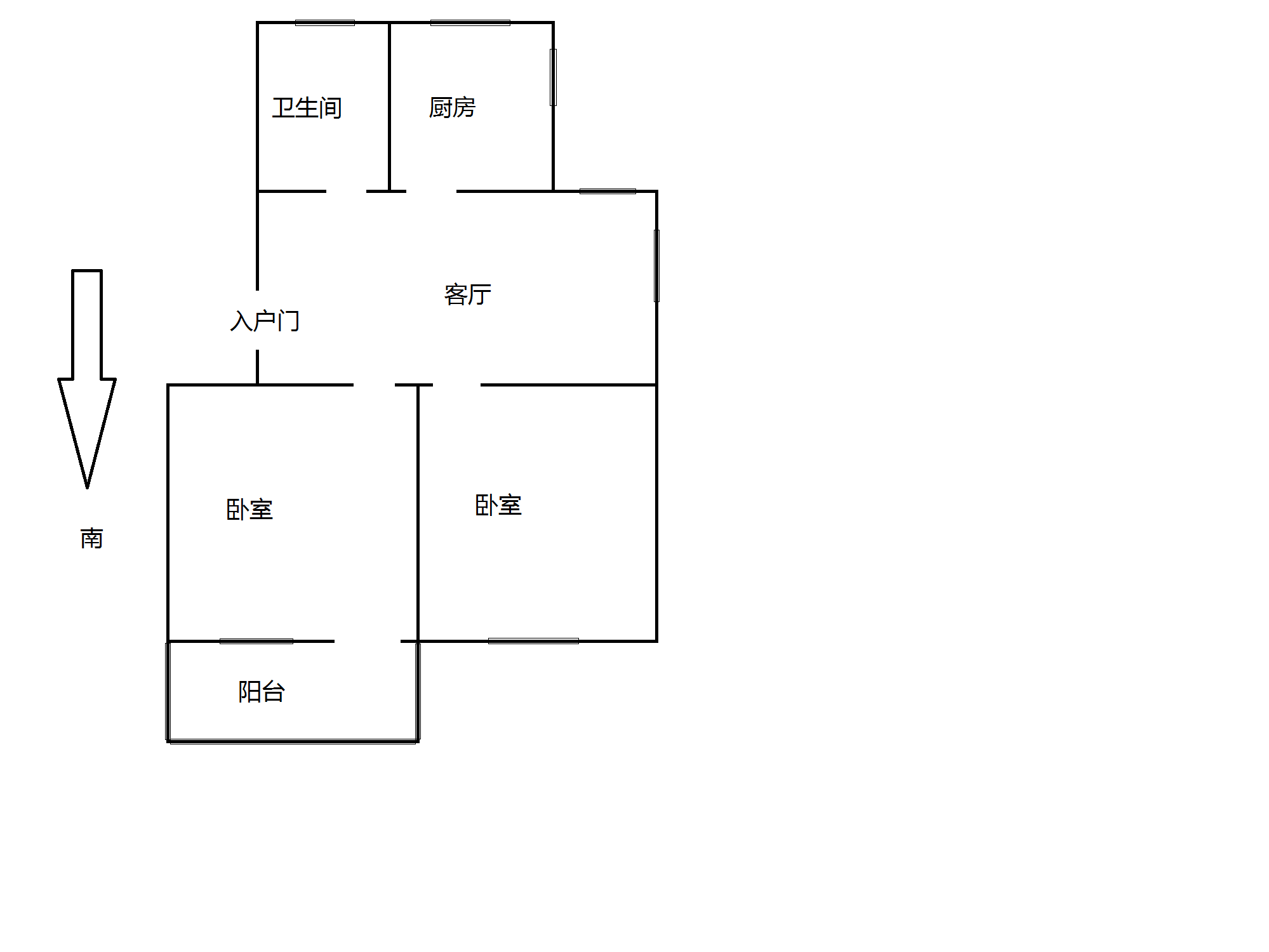 虹桥新村(朝霞路) 2室1厅1卫 60m&sup2;