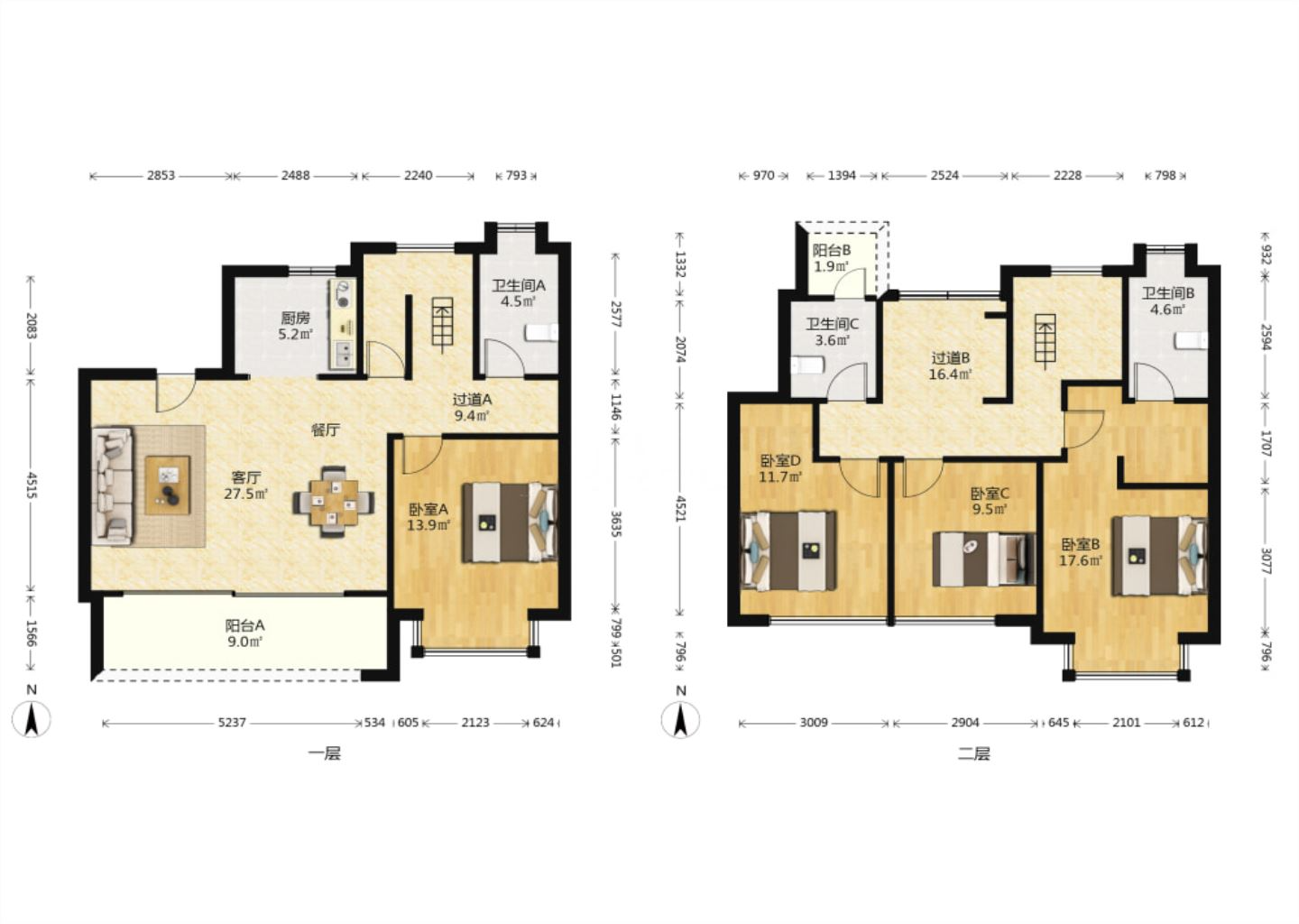春风南岸西园 4室2厅3卫 167m&sup2;