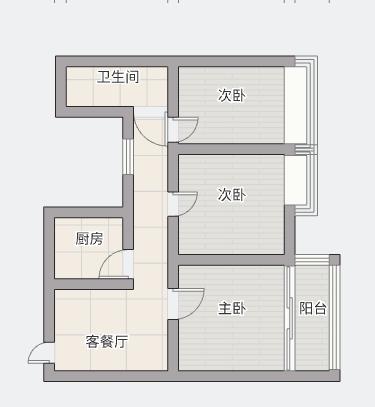 南辰濠郡 3室1厅1卫 88m&sup2;