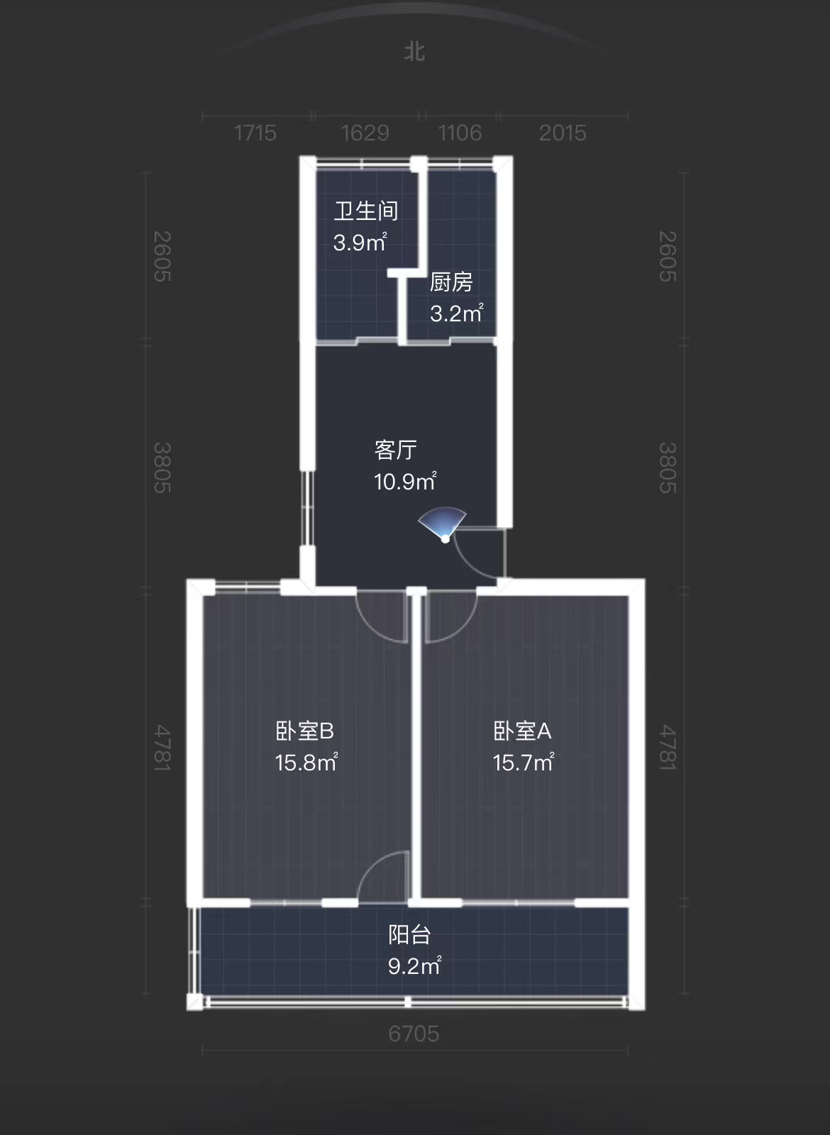 南山新村 2室2厅1卫 64.00m&sup2;