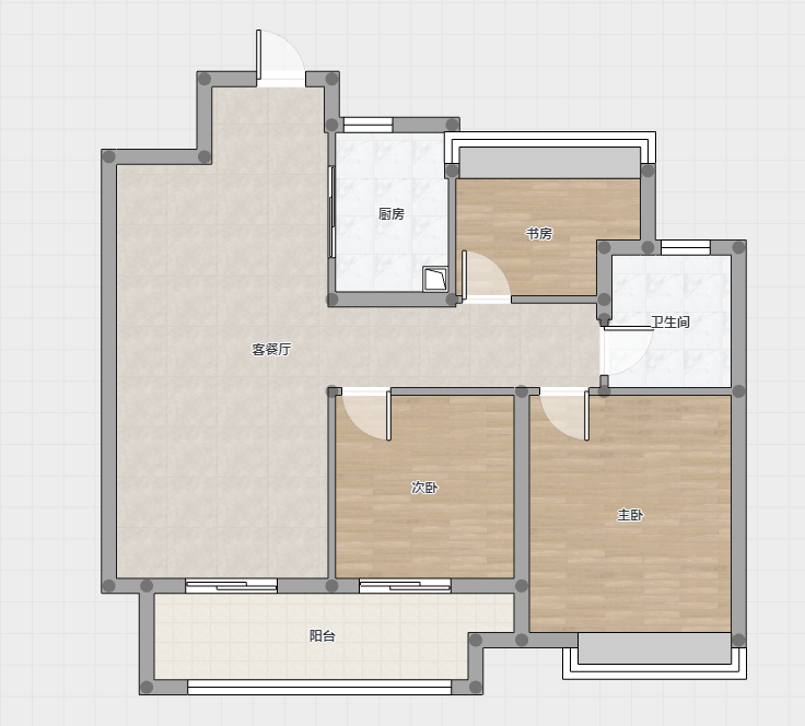 万科时代之光 3室2厅1卫 93m²