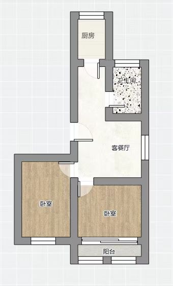 北濠桥新村 2室2厅1卫 69m&sup2;