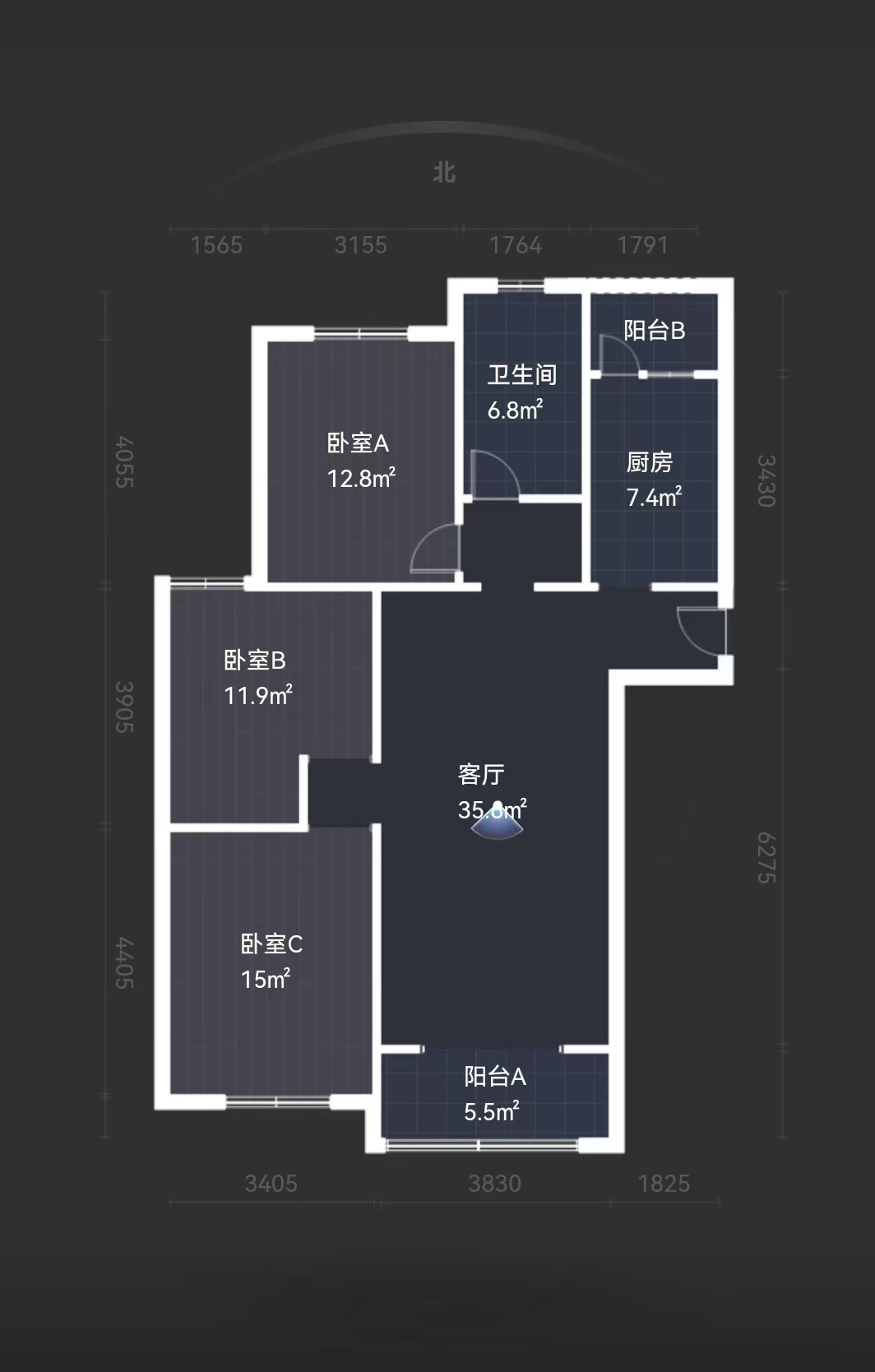华山朝霞里（朝霞里花苑） 3室2厅2卫 124.67m&sup2;