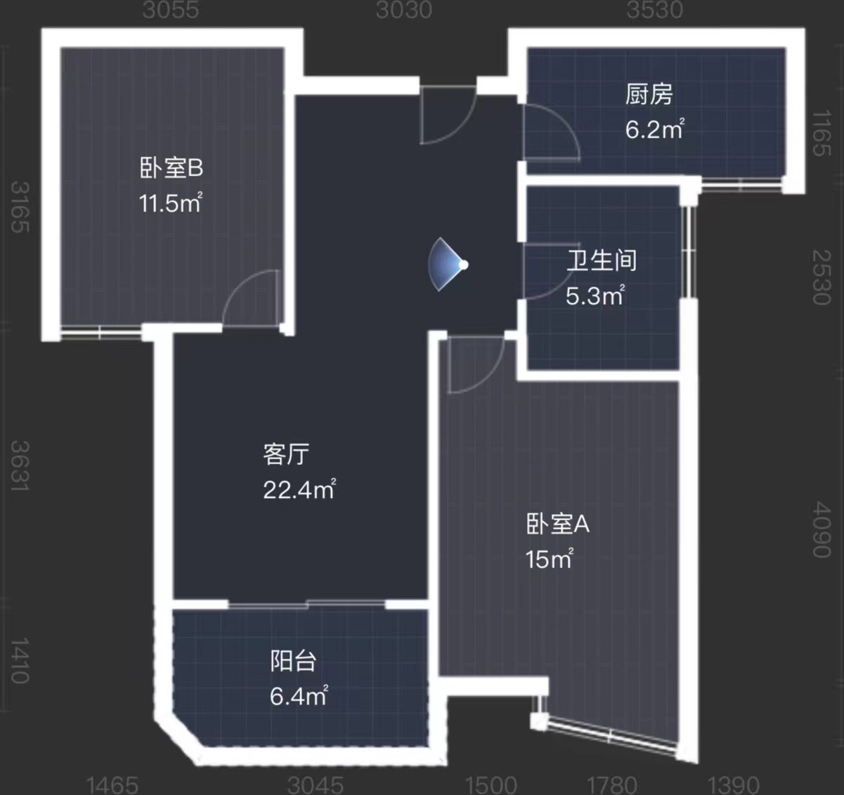 富都豪园 2室2厅1卫 89.8m&sup2;