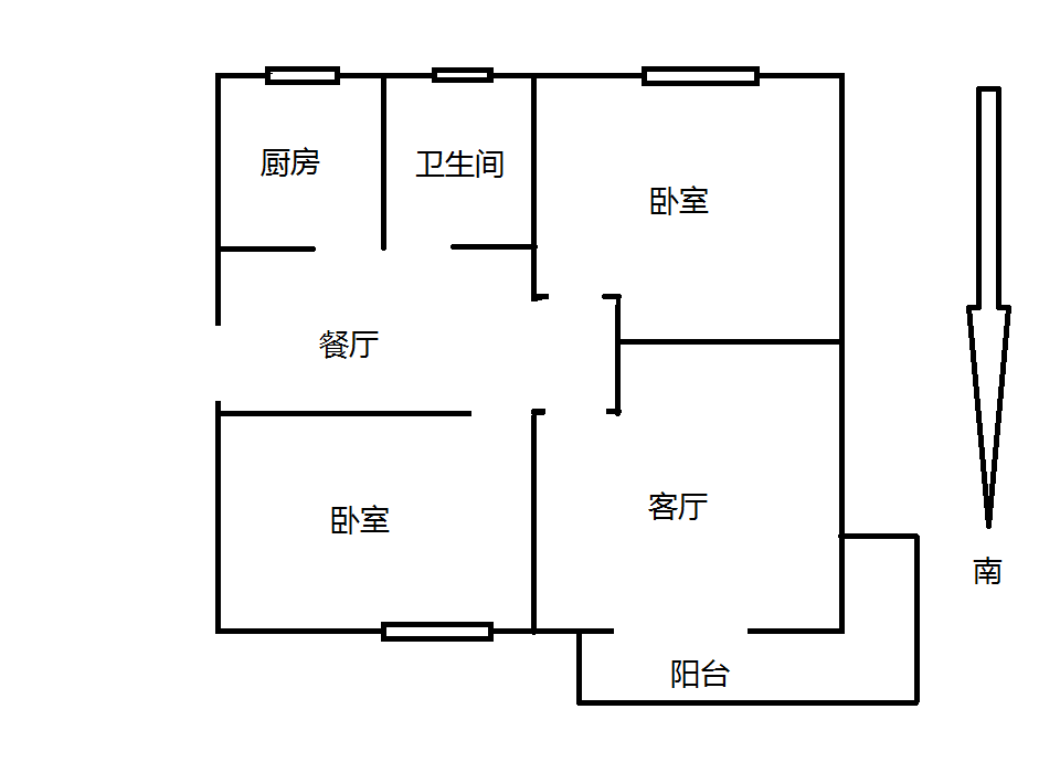 城南新村(崇川区) 2室1厅1卫 71.89m&sup2;