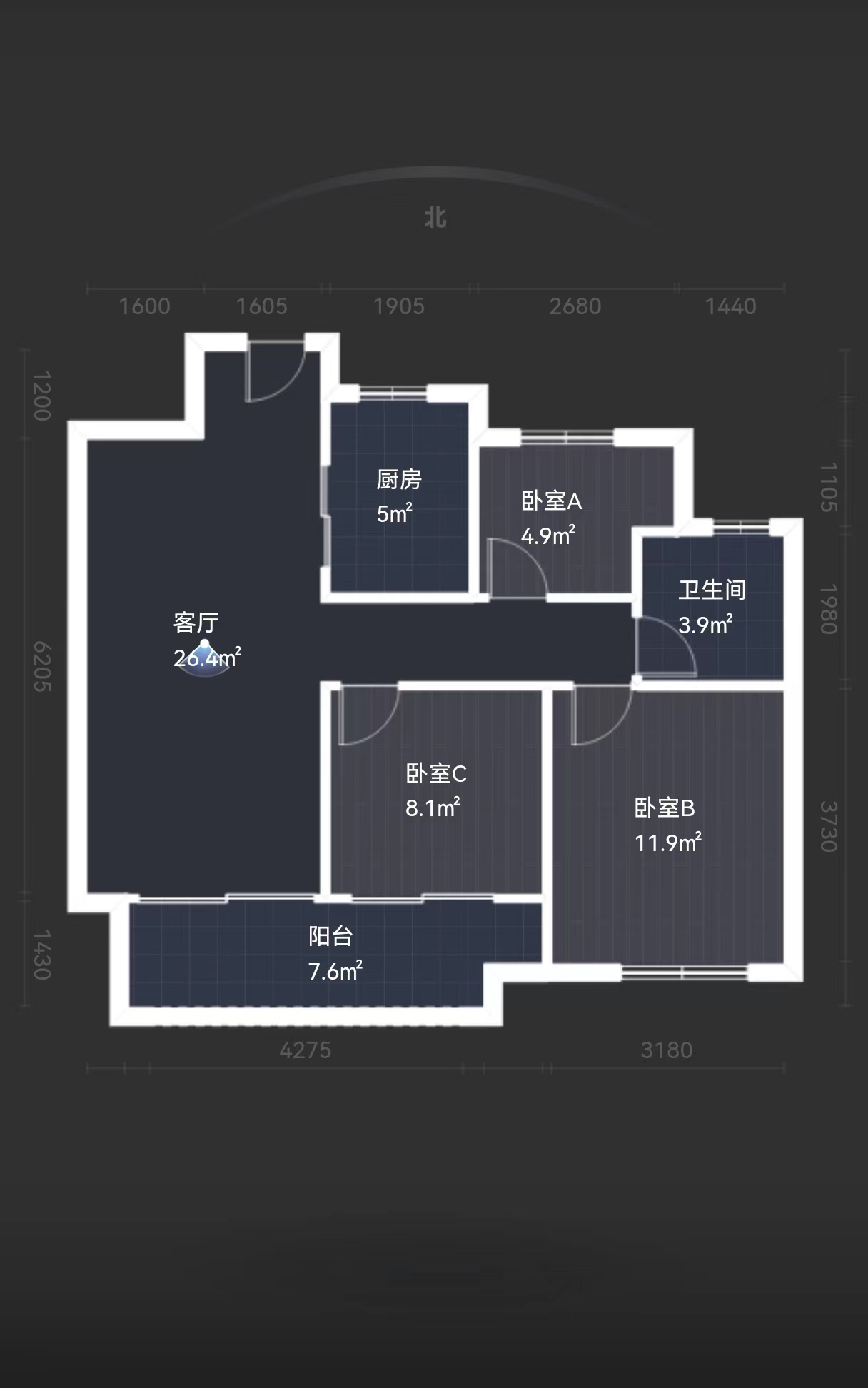 万科未来之光 3室2厅1卫 100m&sup2;