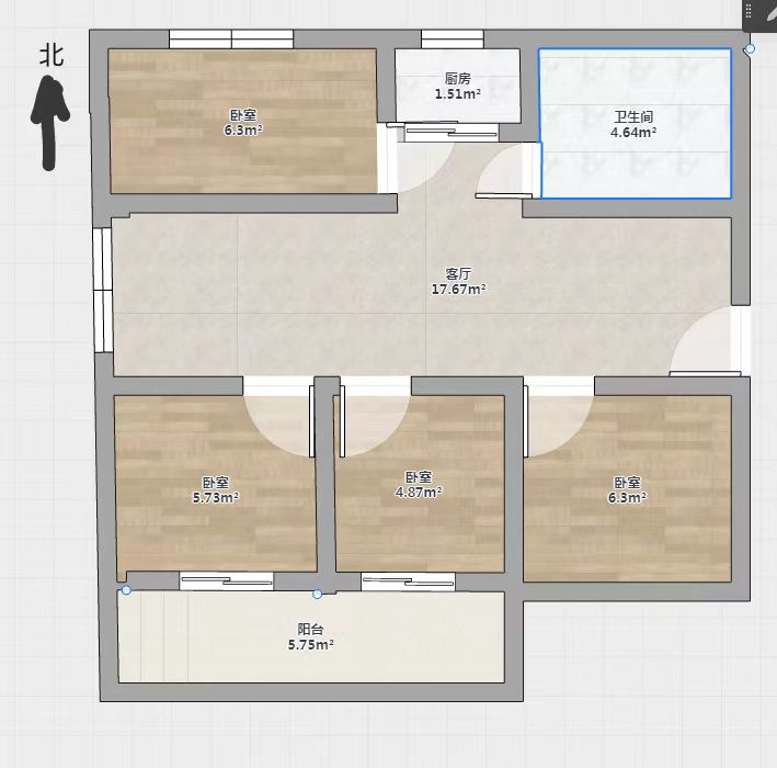 学田东苑 3室1厅1卫 112.10m&sup2;