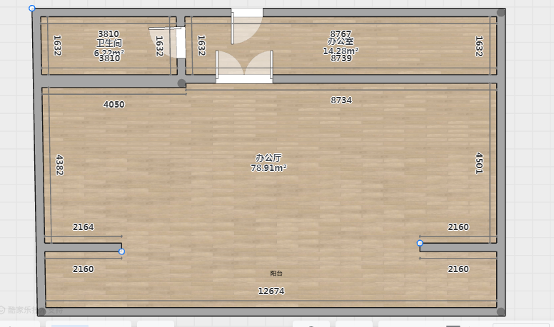 中南世纪城南区 1室1厅1卫 84m&sup2;