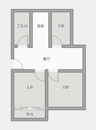 天勤家园 3室2厅1卫 90m&sup2;