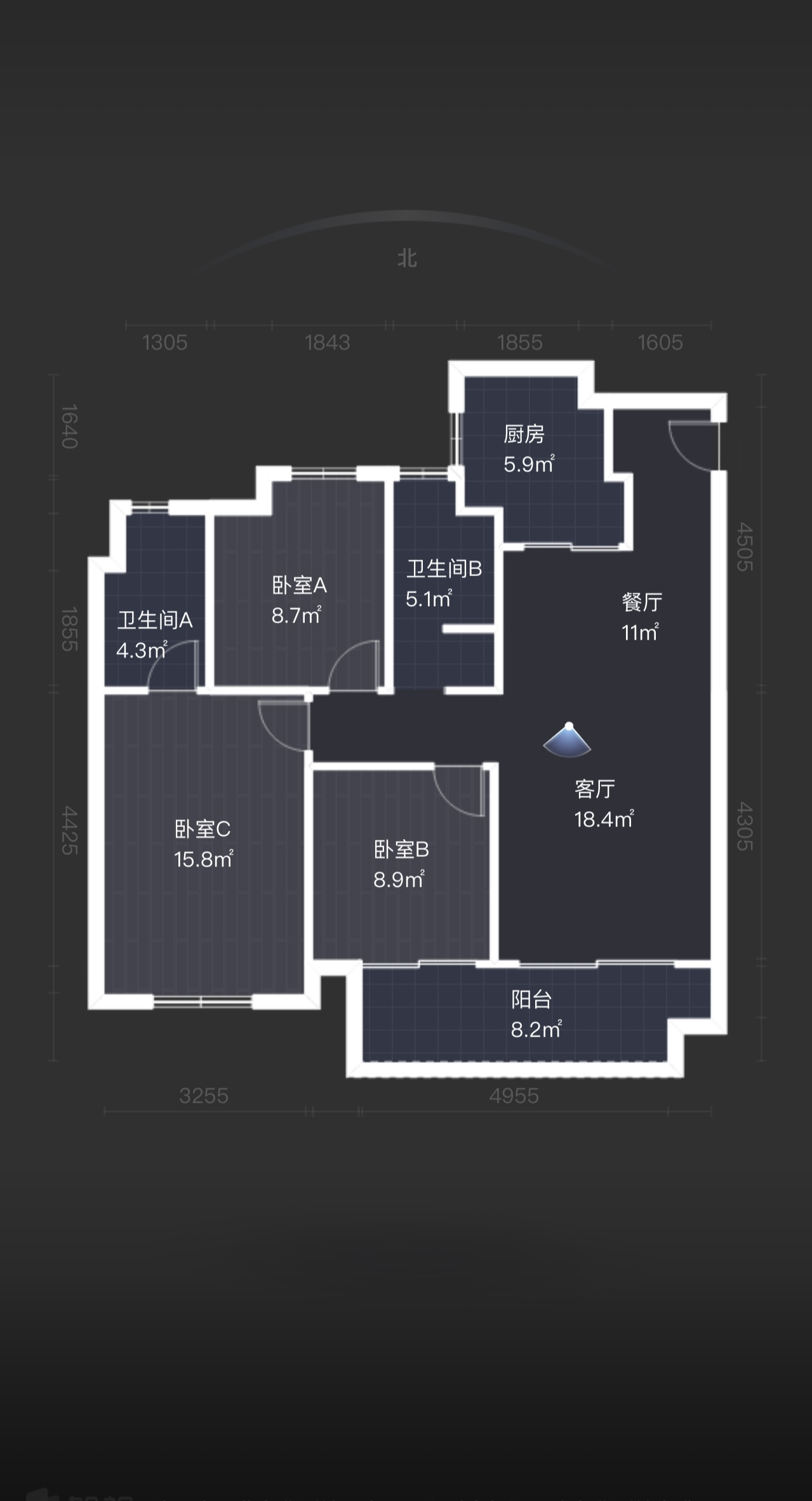 万科时代之光 3室2厅2卫 112m²