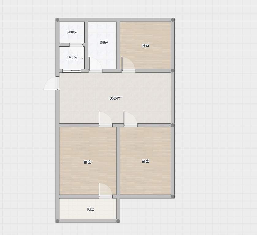 市民广场 3室2厅1卫 102m&sup2;