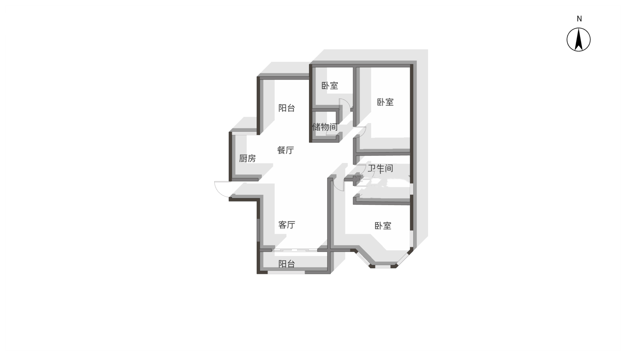 中南世纪城北区 3室2厅1卫 146m&sup2;