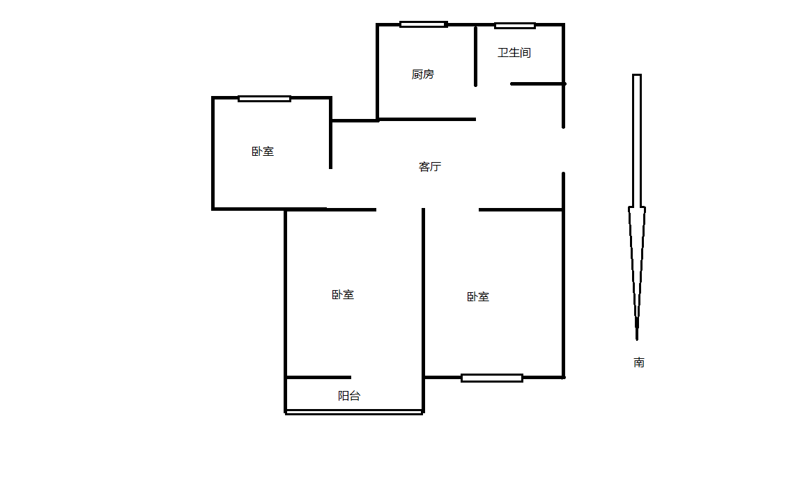 城港新村 3室1厅1卫 72m&sup2;