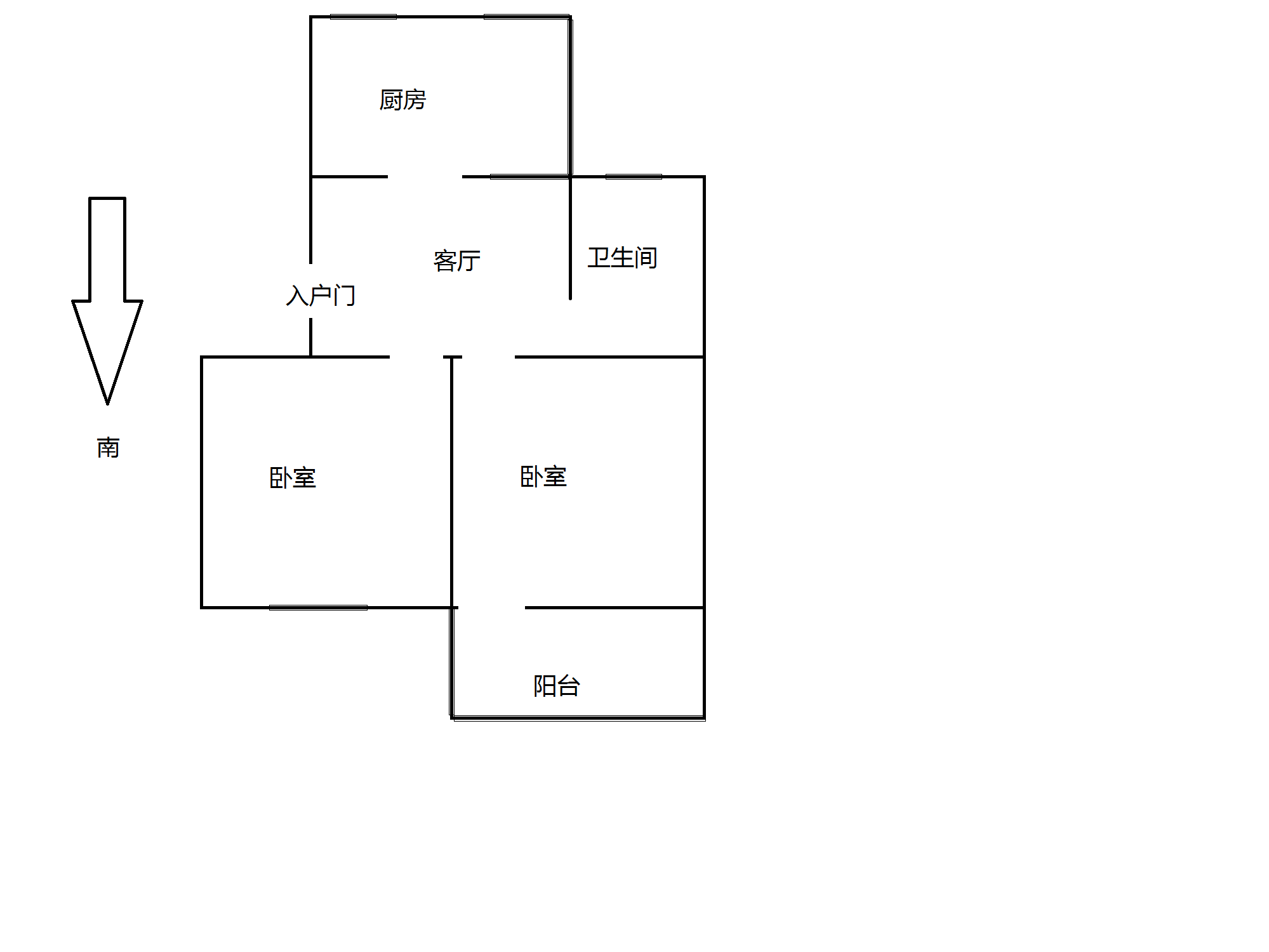 姚港路8号 2室1厅1卫 66m&sup2;