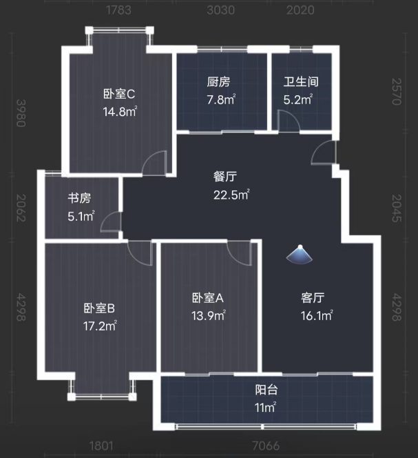 金霞东苑 3室2厅2卫 130.00m&sup2;