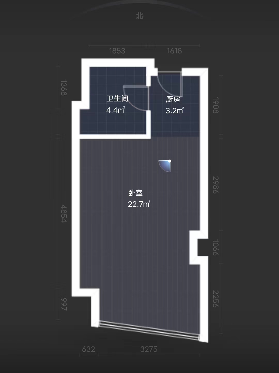 奥邦金座公寓 1室1厅1卫 48.65m²