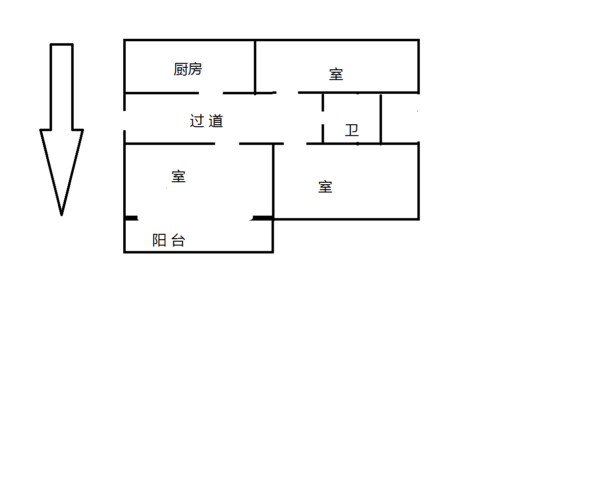 任港路45号 2室1厅1卫 70.00m²