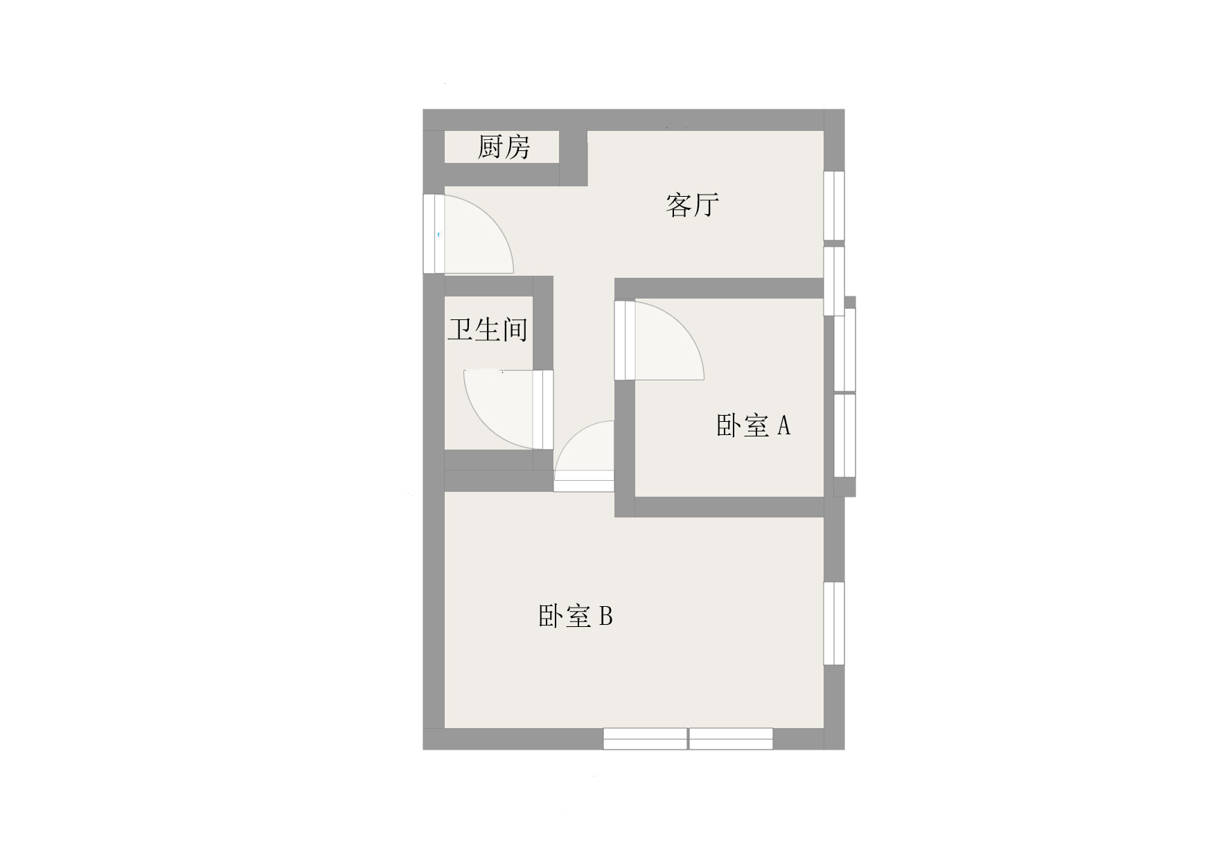 南通万达广场 2室1厅1卫 68.00m&sup2;